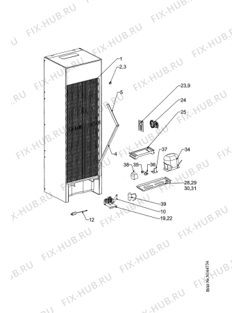 Взрыв-схема холодильника Electrolux IK255TRIO10LI - Схема узла Functional parts 267